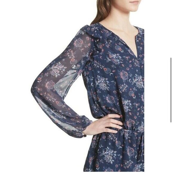 NWT MSRP $368 Joie Silk Cherita Floral Print Split Neck Romper - Picture 5 of 12